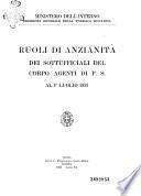 Ruoli di anzianita dei sottufficiali del Corpo agenti di P.S. al ...