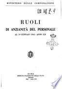 Ruoli di anzianita del personale al ...