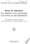 Ruoli di anzianita del personale del Ministero e di Uffici da esso dipendenti