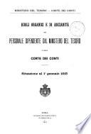 Ruoli organici e di anzianita del personale dipendente dal Ministero del tesoro e dalla Corte dei conti