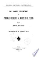 Ruoli organici e di anzianita del personale dipendente dal Ministero del tesoro e dalla Corte dei conti