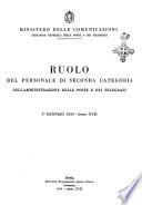 Ruolo del personale di prima categoria e quadro dei commissari e ragionieri dell'amministrazione delle poste e dei telegrafi