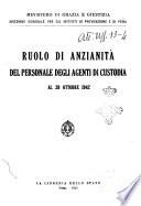 Ruolo di anzianita del personale degli agenti di custodia