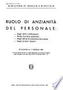 Ruolo di anzianita del personale: degli uffici notificazioni, della carriera ausiliaria, degli istituti di prevenzione e pena, degli archivi notarili