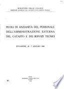 Ruolo di anzianità del personale dell'amministrazione esterna