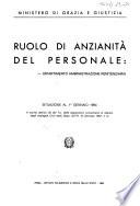 Ruolo di anzianita del personale: Dipartimento amministrazione penitenziaria