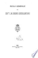 Ruolo generale del Sov.o S. M. Ordine Gerosolimitano