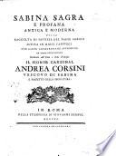 Sabina sagra e profana, antica e moderna