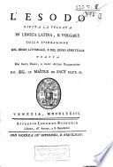 Sacra Scrittura: L'Esodo. 1773