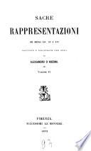 Sacre rappresentazioni dei secoli XIV, XV e XVI
