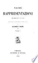 Sacre rappresentazioni dei secoli XIV, XV e XVI