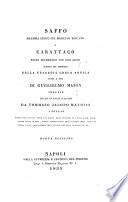 Saffo dramma lirico sul modello toscano e Carattaco