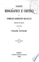 Saggi biografici e critici