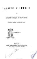 Saggi critici di Francesco D'Ovidio