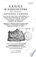 Saggi d'agricoltura...sulla coltura delle terre