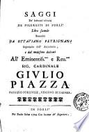 Saggi de' letterati esercizj de Filergiti di Forli. Libro secondo raccolti da Ottaviano Petrignani segretario dell'Accademia ..