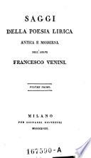 Saggi della poesia lirica, antica e moderna