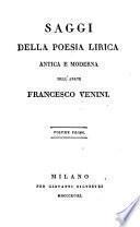 Saggi della poesia lirica antica e moderna