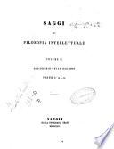Saggi di filosofia intellettuale