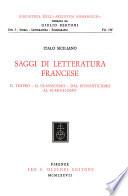 Saggi di letteratura francese