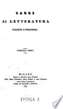 Saggi di letteratura Italiana e Straniera