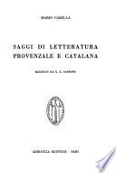 Saggi di letteratura provenzale e catalana