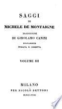 Saggi di Michele de Montaigne