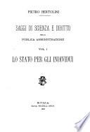 Saggi di scienza e diritto della publica amministrazione ...