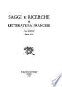 Saggi e ricerche di letteratura francese