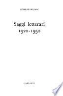 Saggi letterari, 1920-1950