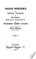 Saggi politici dei principj, progressi e decadenza delle società