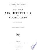 Saggi sulla architettura del Rinascimento
