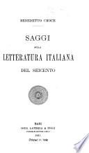Saggi sulla letteratura italiana del seicento