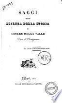 Saggi sulla scienza della storia di Cesare Della Valle