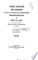 Saggio analitico sul diritto e sulla scienza ed istruzione politico-legale