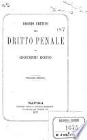 Saggio critico del dritto penale