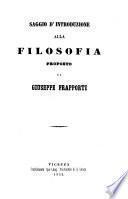 Saggio d'introduzione alla filosofia