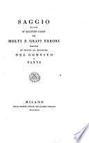 Saggio ... dei molti e gravi errori trascorsi in tutte le edizioni del Convito di Dante