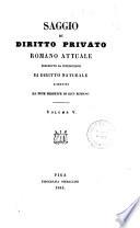 Saggio di diritto privato romano attuale