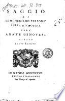 Saggio di Ermenegildo Persone sulla Diceosina dell'abate Genovesi diviso in tre lettere
