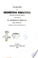 Saggio di geometria analitica, trattata con nuovo metodo opera di Domenico Chelini