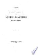 Saggio di giunte e correzioni al lessico Talmudico