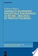 Libro Saggio di glossario dialettale diacronico (A–B) del «Baldus» di Teofilo Folengo