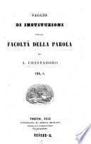 Saggio di Instituzioni Sulla Facolta Della Parola