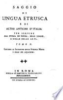 Saggio di Lingua etrusca e di altro antiche d'Italia, 2
