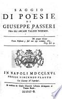 Saggio di poesie (etc.)