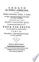 Saggio di storia americana: Della religione, e delle lingue degli Orinochesi, e di altri Americani. 1782