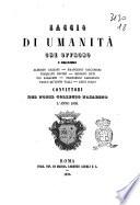 Saggio di umanità che offrono i signori Alberto Gazzani, Francesco Giacchieri, Torquato Bucchi, Torquato Bucchi ... convittori del nobil collegio nazareno l'anno 1859
