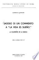 Saggio di un commento a La vida es sueño di Calderón de la Barca