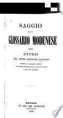 Saggio di un glossario modenese, ossia